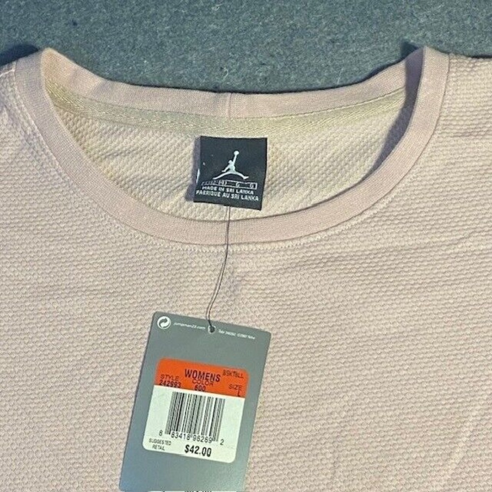 MICHAEL JORDAN jump man WOMEN L (12-14) LONG SLEEVE PINK pullover - Picture 5 of 10